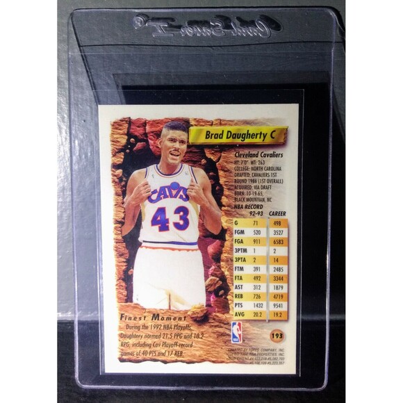 1993-94 Topps Finest Brad Daugherty #193 Basketball Card - Picture 2 of 2